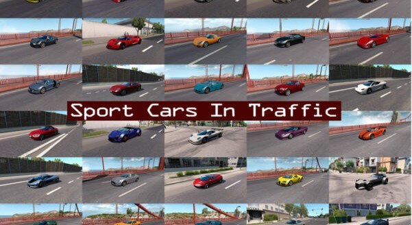 Sport Cars Traffic Pack (ATS) by TrafficManiac v12.7.9 Udpate ATS 1.56